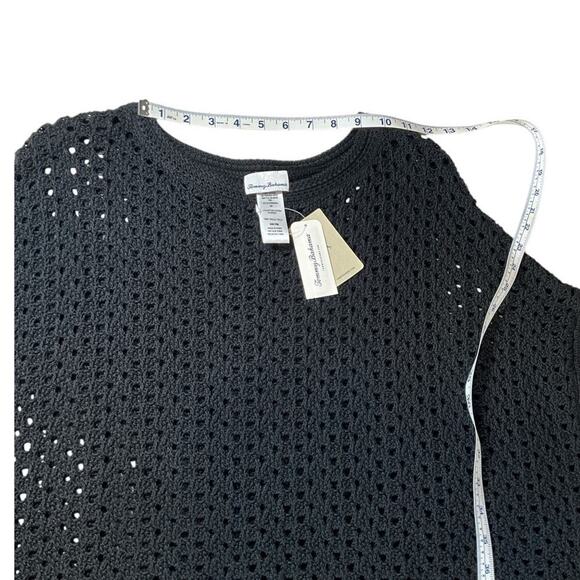 Tommy Bahama Beach Pancho NWT Black Swimsuit Cover Up 100% Cotton Small Tassel - Picture 11 of 12